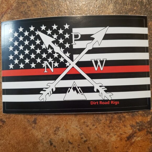 PNW Arrows Red Line Fire Flag Decal - Picture 8 of 8